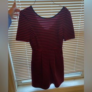 Black and red striped dress